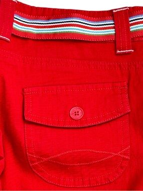 Youth Arizona Girls 8.5 Plus Red Pants Stretch Elastic Waist Straight Leg Casual